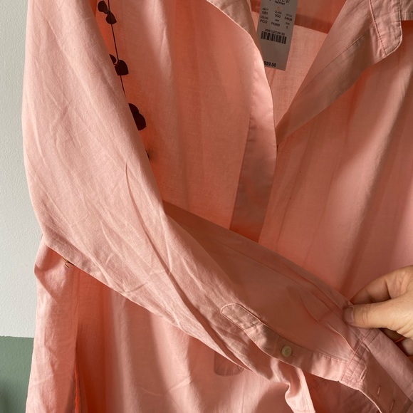 J Crew - pink tunic Toluca popover button down shirt NWT - Picture 4 of 16